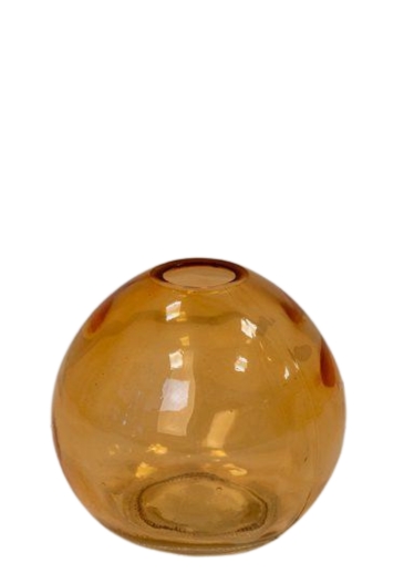 Glass Sphere Vase - Amber - Satchville
